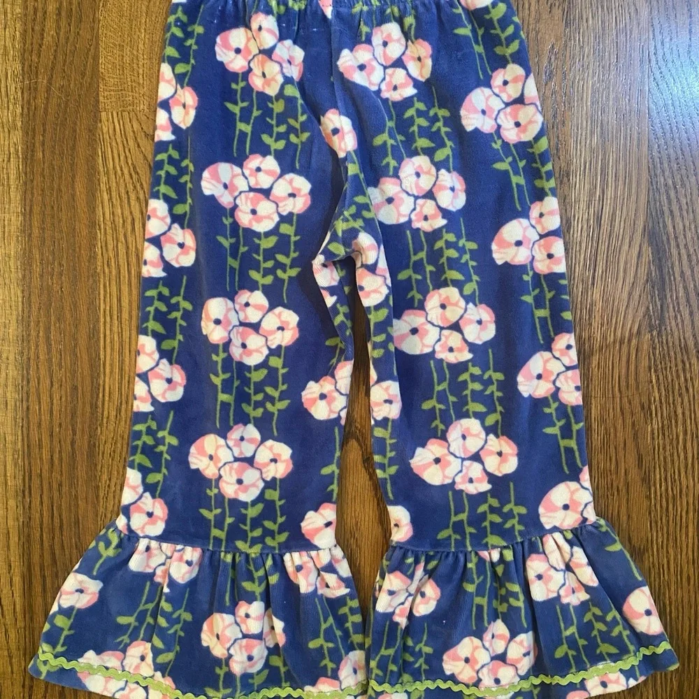 Matilda Jane Velvet Blue Floral Pants Vintage - Picture 2 of 3